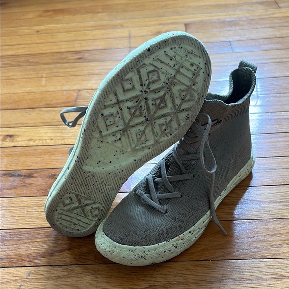 Converse Green High-Top Sneakers Canvas Rubber Sole - Picture 4 of 6